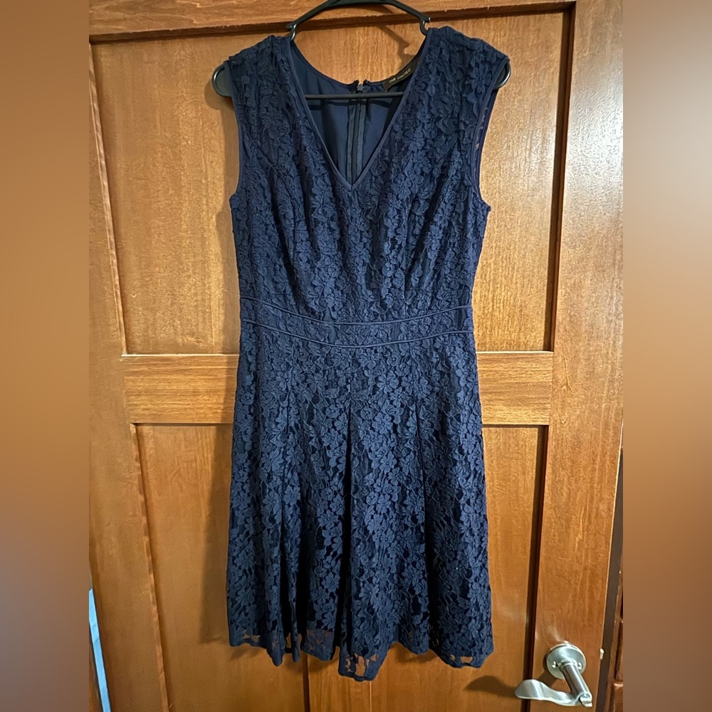 The Limited Navy Floral Lace Midi Dress